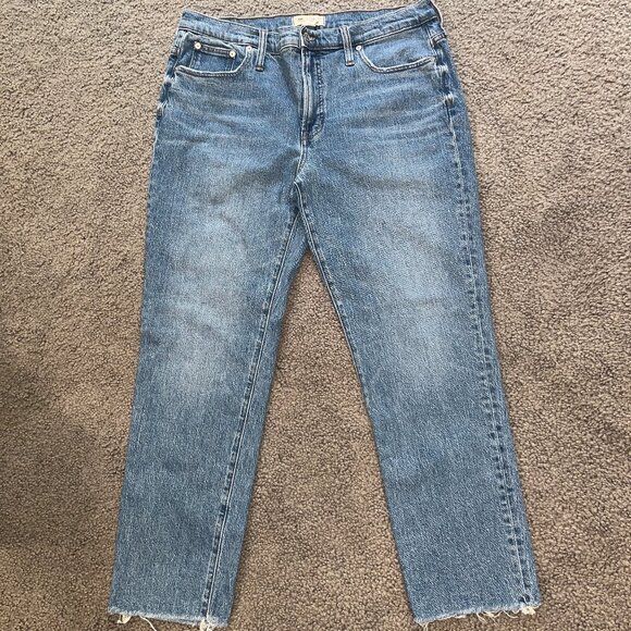 Madewell Denim - MADEWELL THE MID-RISE PERFECT VINTAGE JEAN - Raw Hem - Blue Denim - Zip Fly - 31